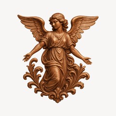 Obraz premium Elegant bronze angel sculpture design.