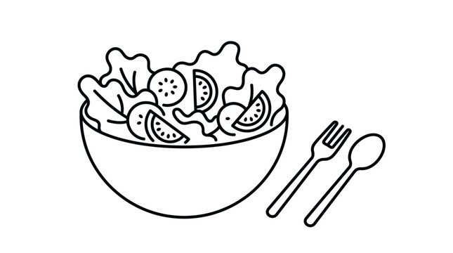 Healthy salad bowl with fork illustrating balanced nutrition for wellness campaigns