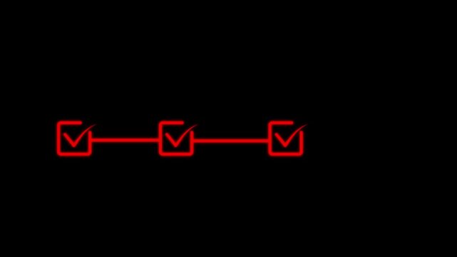 4 step infographic process with check mark icon. infographic step by step process icon animation on black background, step process success with check marks. Step-by-Step Guide video
