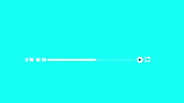 Audio music player timeline bar moving with track animation on violet background, One minute music player animation multimedia concept, Media player template, Music player timeline bar video animation