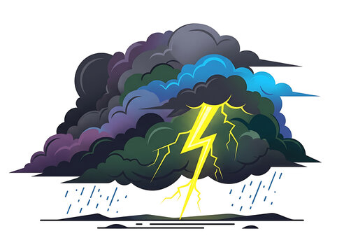 Dark storm clouds with lightning bolt and heavy rainfall weather concept lightning thunderstorm electric meteorology atmosphere rainfall downpour environment