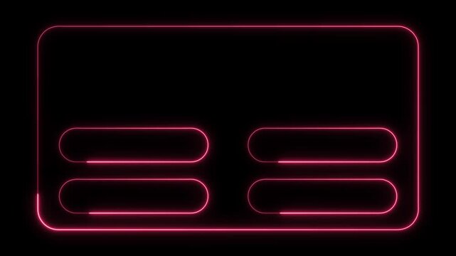 Neon Light Quiz Layout with Question and Option Frames with Changing Color Effect