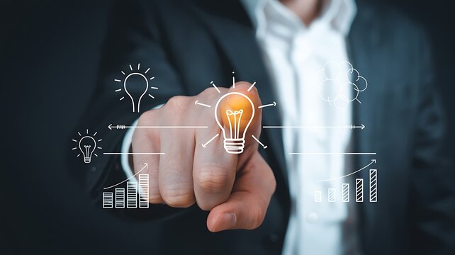 Technology consultant transforms innovative ideas with artificial intelligence, digital innovation, smart technology, automation, data analytics, future technology, creative solution