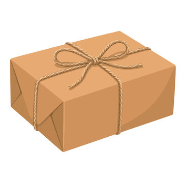 Brown Kraft Gift Box Tied with Twine Bow