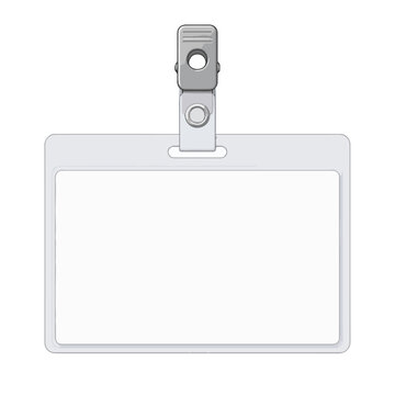 Blank Horizontal ID Badge Holder with Metal Clip