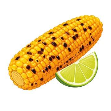 Grilled Corn on Cob with Lime Slice