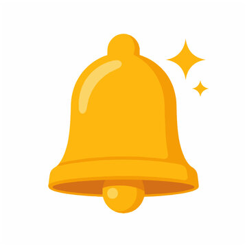 Shiny Golden Bell with Sparkles Notification Graphic
