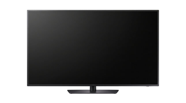 modern black flat screen smart tv monitor isolated on transparent background png