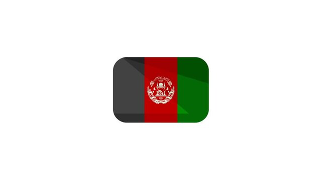 Afghanistan flag icon vector illustration in rounded rectangle design element isolated on white background