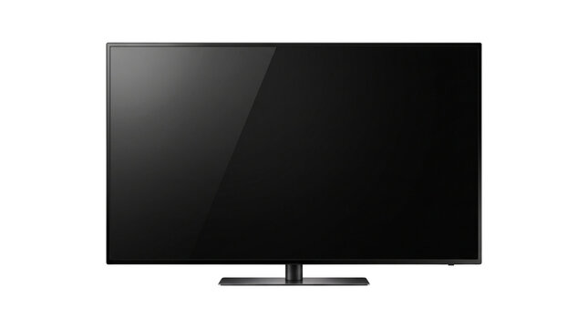 modern black flat screen tv monitor isolated on transparent background png