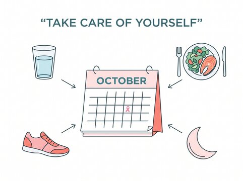 Take care of yourself october health calendar wellness tips reminder