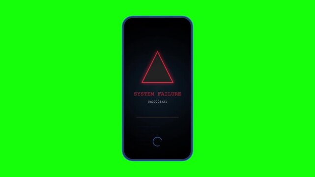 Smartphone System Failure Critical Error Screen Green Background