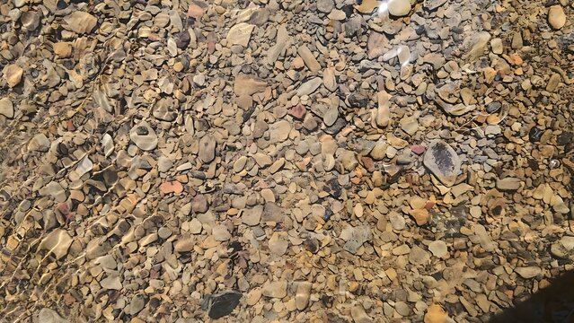 Close Up View Of Mixed Natural Gravel And Small Stones