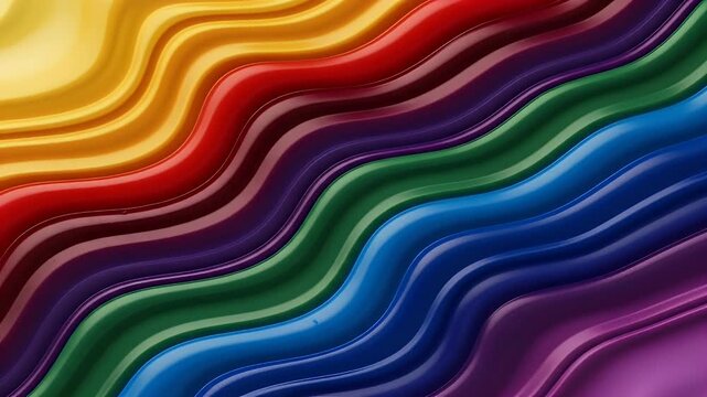 Vibrant Rainbow Waves Flowing Across Abstract Background Diagonal Light