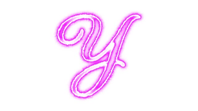 Elegant Black Script Letter Y &ndash; Handwritten Calligraphy Alphabet on Transparent Background
