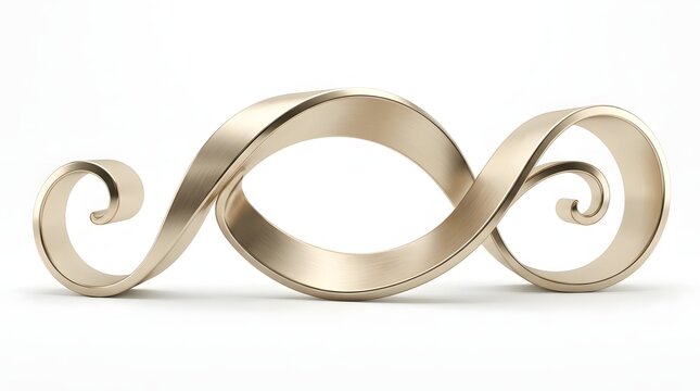 Abstract gold infinity ribbon shape