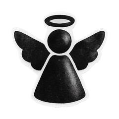 Obraz premium PNG Minimalist black angel silhouette
