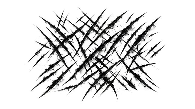 Animal claw scratches gouges slashing marks tearing effect vector illustration graphic resource