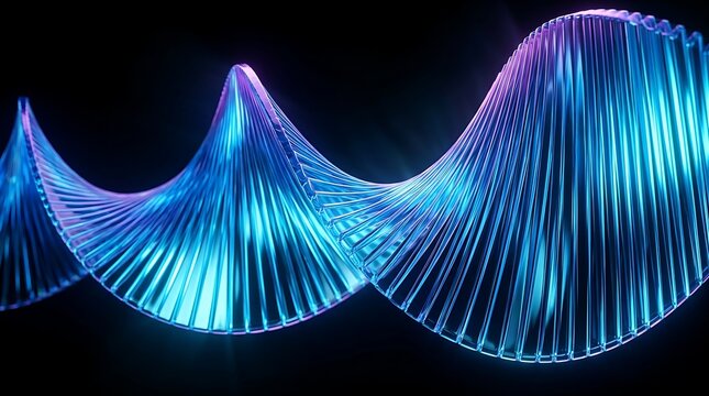 Glowing blue and purple DNA double helix structure, representing genetic code, biology, science and research advancements.