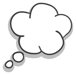 Obraz premium Thought cloud line template. Dialog speech bubble