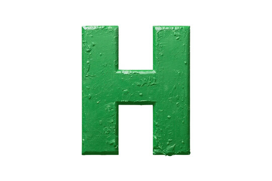 Textured green uppercase letter h in block style