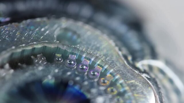 Mechanical watch movement rotating in an extreme macro studio view. Luxury watch advertising, watchmaking promotion, and horology education.