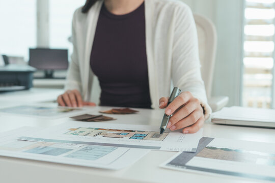 Architect could develop a concept for the design house in modern office.