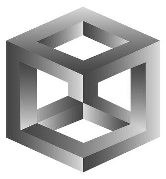 Impossible shape logo. Paradox emblem. Abstract design