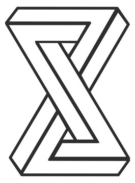 Infinite shape line logo. Cycle illusion icon