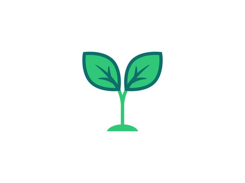 A stylized green plant sprout with three leaves stands alone against a plain background for a fresh and vibrant aesthetic.