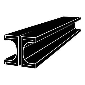 Steel i beam structure depicted as a black silhouette