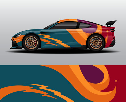 Modern Racing Car Wrap and Automotive Graphic Design