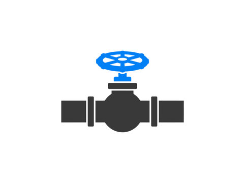 Water valve with blue water droplet icon on top symbolizing plumbing or hydration system functionality.