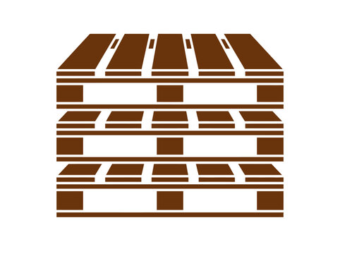 A stack of three wooden pallets arranged horizontally showcases a modern, flat design aesthetic.