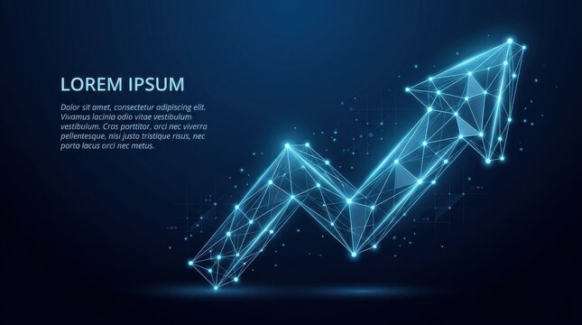 Modern upward growth graph with futuristic design