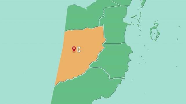 Mapa de Belice con divisi&oacute;n pol&iacute;tica resaltando el distrito de Cayo