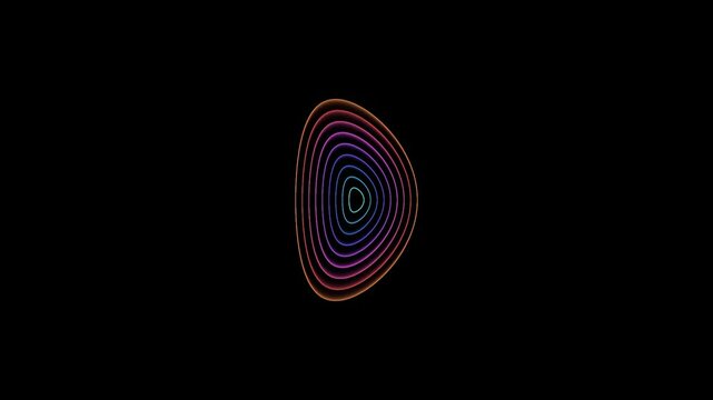 Colorful Aurora Contour: Abstract Rainbow Lines on Dark Void