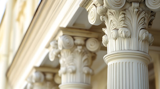 Classical architecture elements with decorative columns.