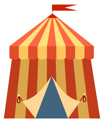 Circus tent cartoon icon. Funfair or theme park symbol © vectortatu