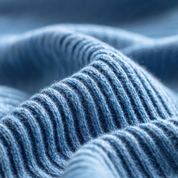 Textured blue fabric waves