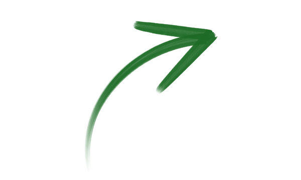 Green arrow icon pointing upward direction on transparent background png