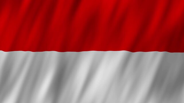 Indonesia flag waving in the wind 4K animation background