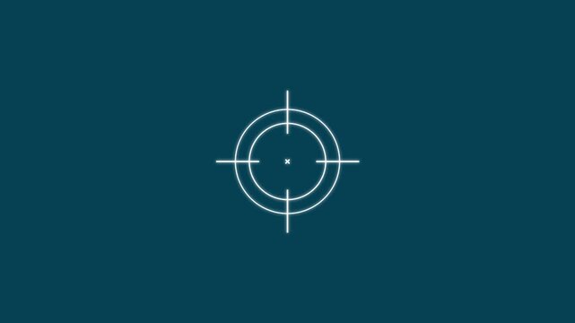 Military training , Military target icon animation .Crosshair, gun aim, sniper target, bullseye, hunting, target audience. Scanning moving target shape with alpha channel, Target, Aim, Goal icons. 4k