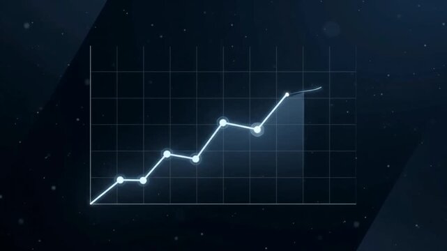 Professional financial growth chart with upward trend line representing business success and data analysis