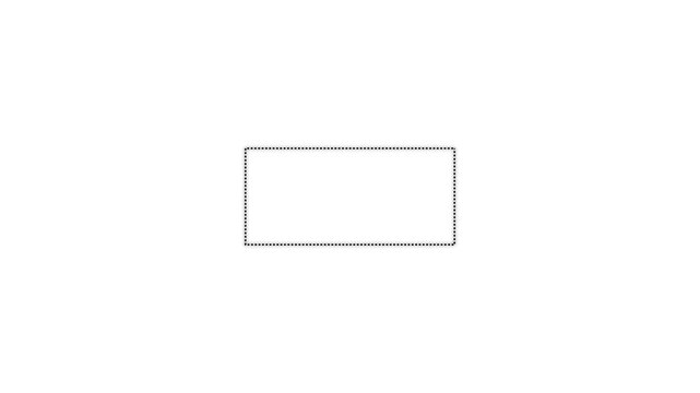 Dashed Rectangle Frame Border Animation, Placeholder Box, Selection Area on background. Dot line rectangle frame animation with alpha channel with 4k video animation