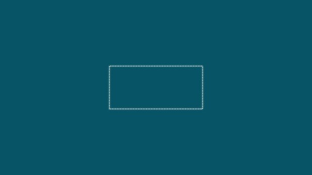Dashed Rectangle Frame Border Animation, Placeholder Box, Selection Area on background. Dot line rectangle frame animation with alpha channel with 4k video animation