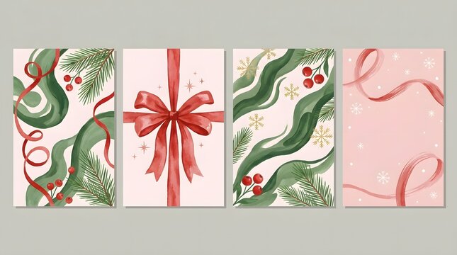 Merry Christmas and Happy New Year greeting card, banner, poster, cover templates.