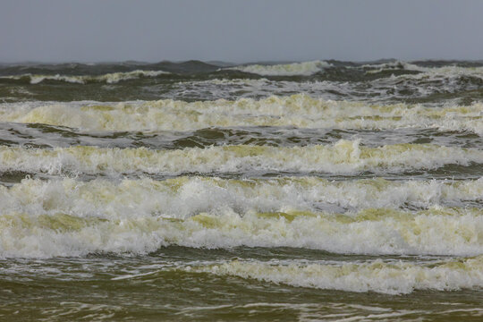 Heavy storm at the beach in Lithuania
