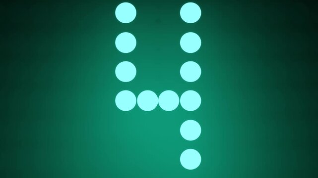 Light Spheres Arranged Into a Number One Shape on a Teal Gradient