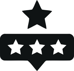 Obraz premium Military rank insignia featuring one star above three stars on a black background